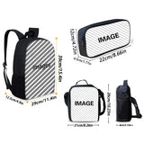 3-Piece Anime School Backpack Set - Includes Lunch Bag & Pencil Case