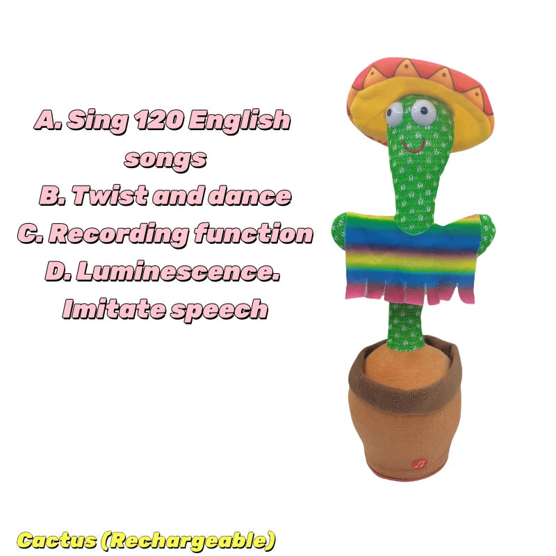 MIVM Dancing Talking Cactus Toy – Interactive Plush with Music