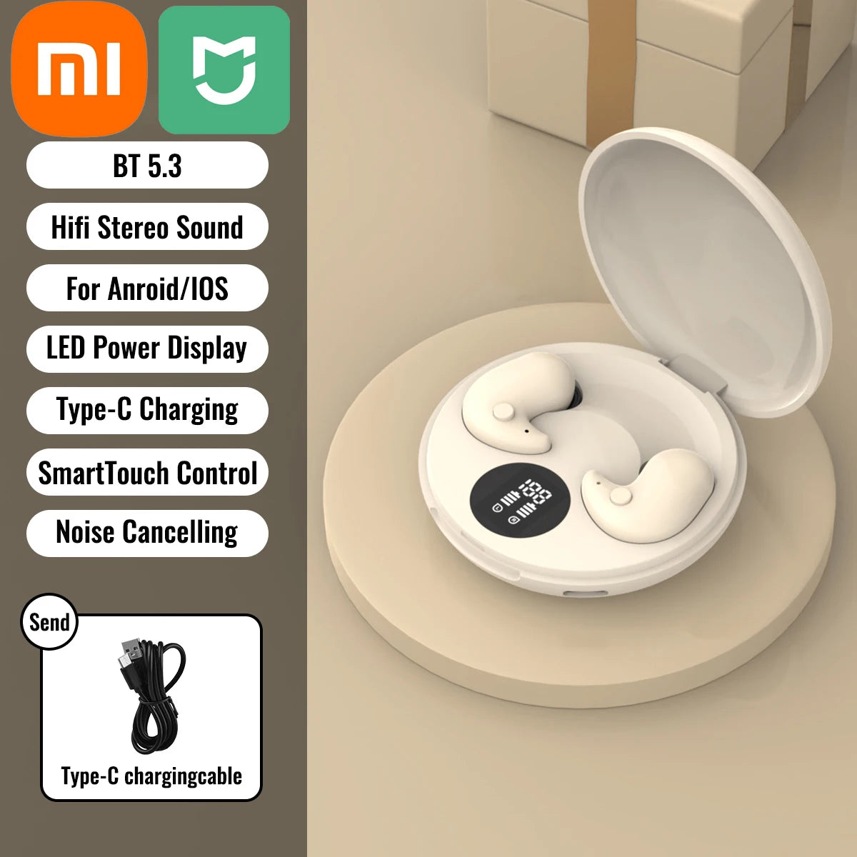 Xiaomi Mijia Sleep Invisible Wireless Earbuds with IPX5 Waterproof