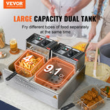 VEVOR 24L Commercial Electric Deep Fryer – 3000W, Dual Baskets, Adjustable Temperature