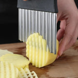 Stainless Steel Crinkle-Cut Potato and Vegetable Slicer – Wavy Kitchen Knife
