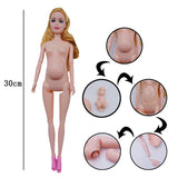 30cm Pregnant Doll Set with Twins and Fashion Accessories