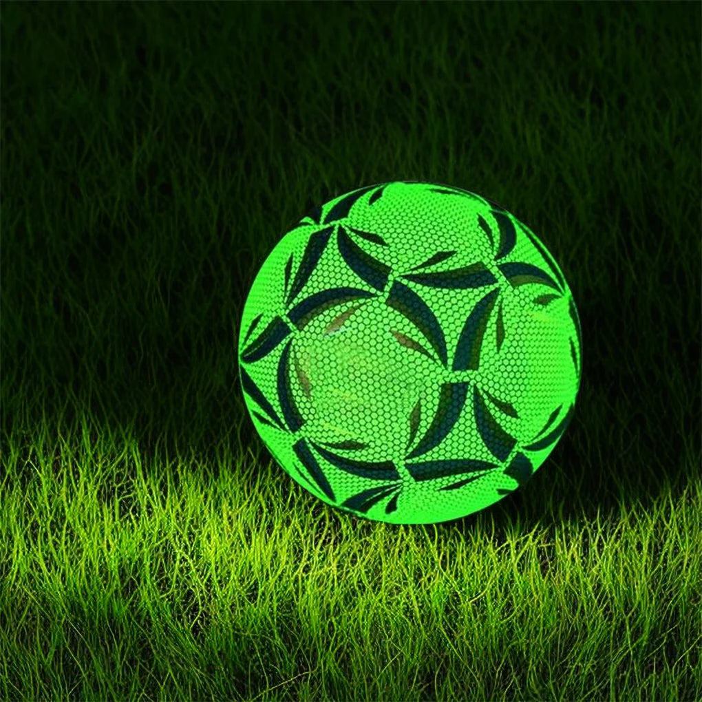 Glow-in-the-Dark Reflective Football – Size 4/5 Training Soccer Ball for Kids & Adults