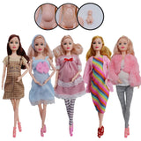 30cm Pregnant Doll Set with Twins and Fashion Accessories