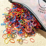 500/1000/2000pcs Colorful Disposable Rubber Hair Bands for Girls