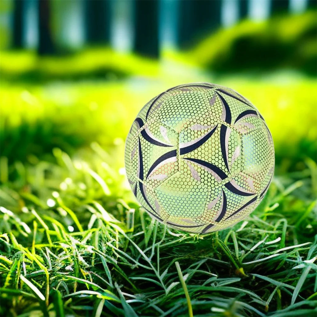Glow-in-the-Dark Reflective Football – Size 4/5 Training Soccer Ball for Kids & Adults