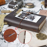 Moterm 100% Genuine Leather Travel Notebook, Vintage Cowhide Journal with Replaceable Inserts