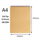 Professional Sketchbook – Thick 160GSM Paper, Spiral Bound, Ideal for Art, Drawing, and Watercolor