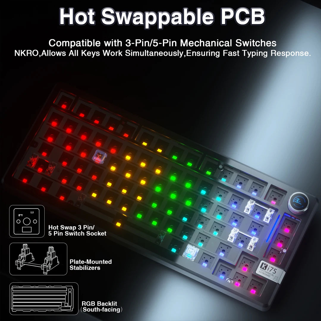 Ki75 Wireless Hot-Swappable Mechanical Keyboard Kit