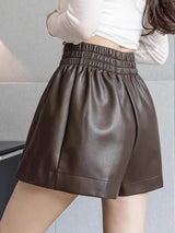 High-Waisted PU Leather Slimming Shorts – Sexy and Stylish for Autumn/Winter