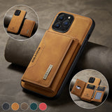 2-in-1 Magnetic Leather Wallet Case for iPhone 7 to 15 Pro Max