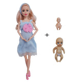 30cm Pregnant Doll Set with Twins and Fashion Accessories