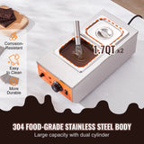 VEVOR Electric Chocolate Tempering Machine – 2 or 3 Tanks, 800W, Stainless Steel