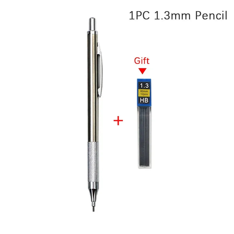 MROOFUL Mechanical Pencil Set – 0.3mm to 2.0mm, Full Metal Design for Art, Drawing, and Office Use