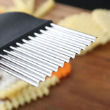 Stainless Steel Crinkle-Cut Potato and Vegetable Slicer – Wavy Kitchen Knife