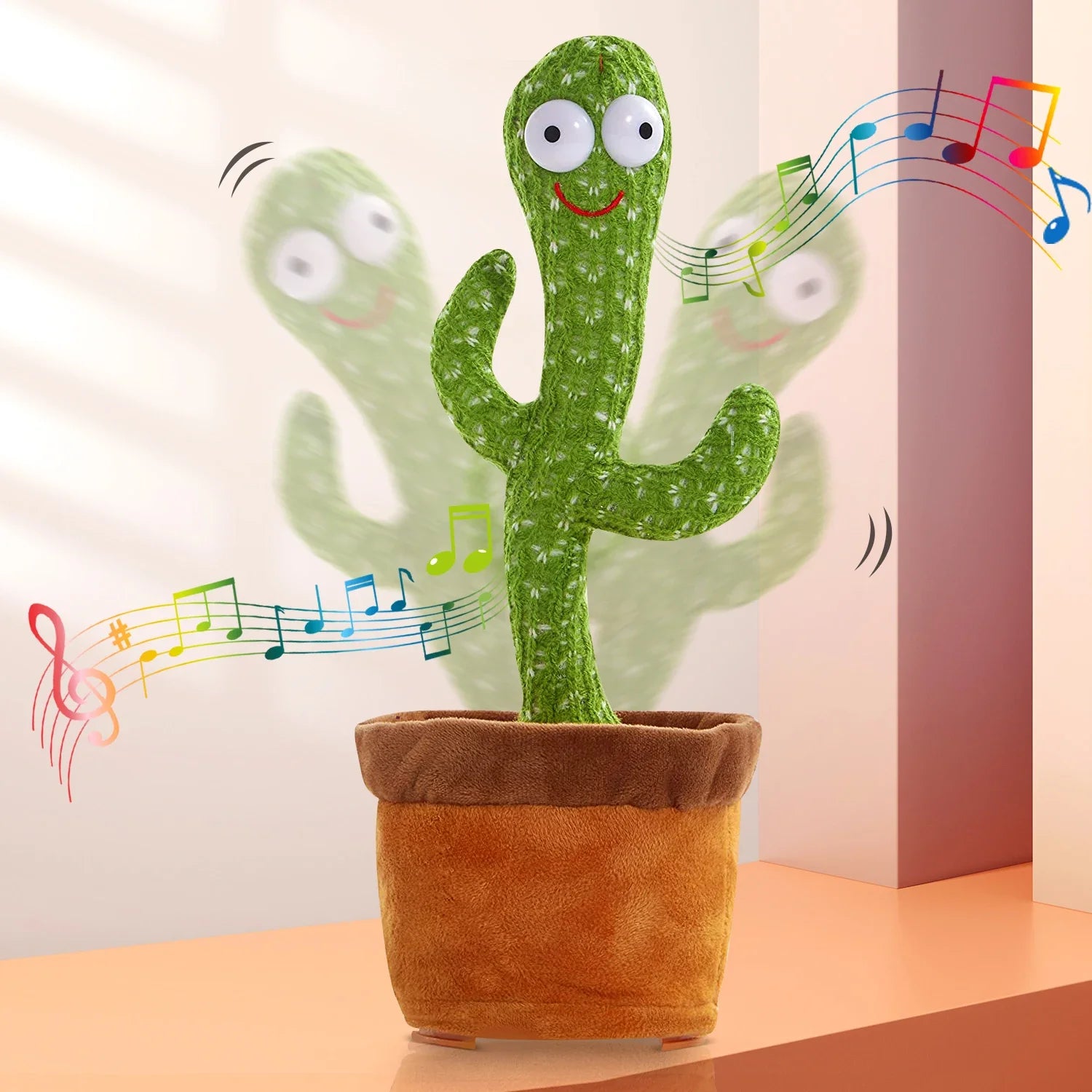 Rechargeable Dancing Cactus Plush Toy with Lights and Music
