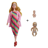 30cm Pregnant Doll Set with Twins and Fashion Accessories