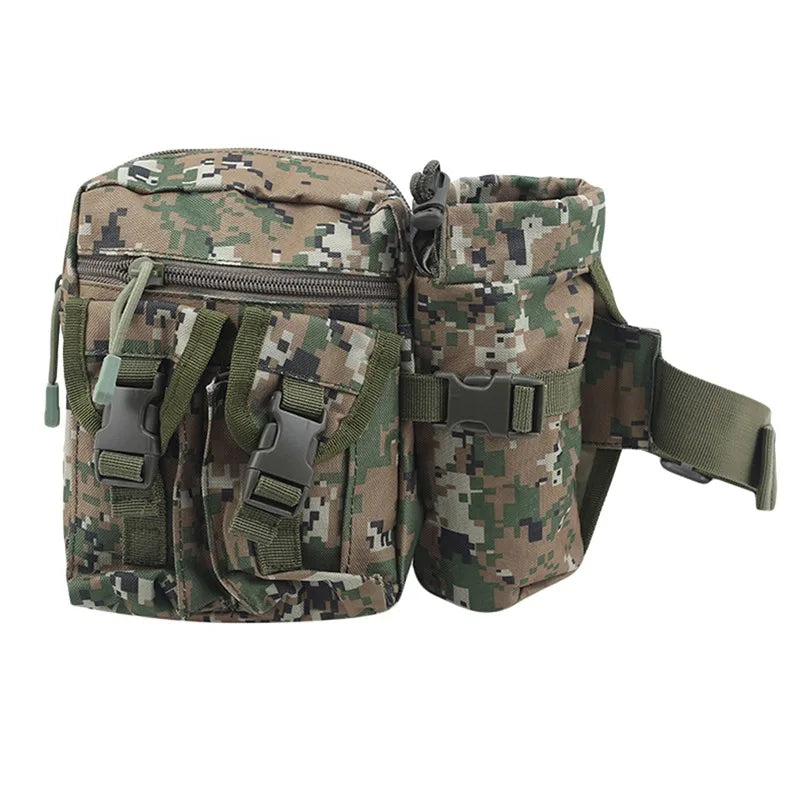 Tactical Nylon Outdoor Waist Pack with Bottle Holder