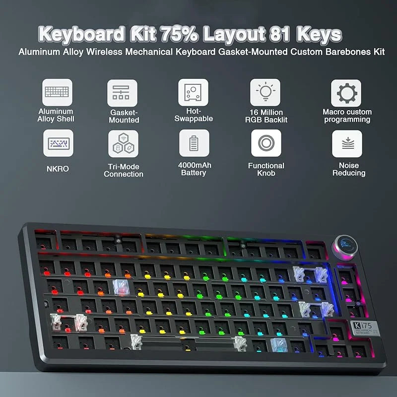 Ki75 Wireless Hot-Swappable Mechanical Keyboard Kit