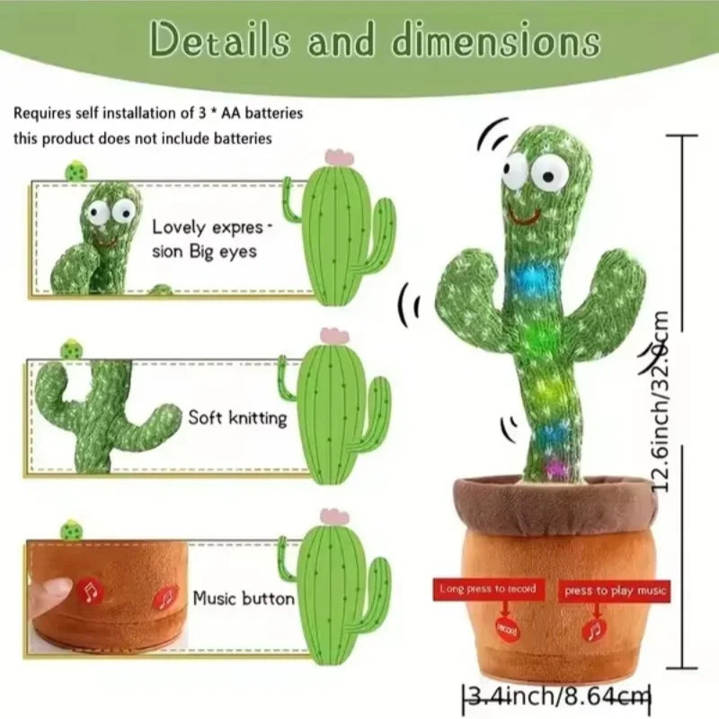 MIVM Dancing Talking Cactus Toy – Interactive Plush with Music