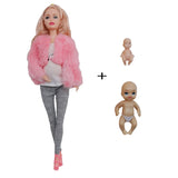 30cm Pregnant Doll Set with Twins and Fashion Accessories