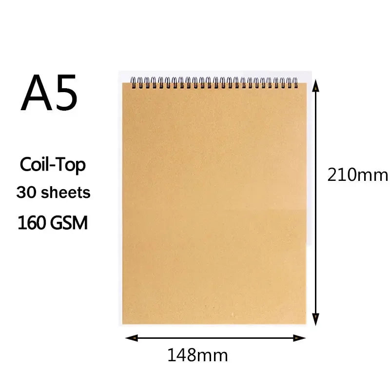 Professional Sketchbook – Thick 160GSM Paper, Spiral Bound, Ideal for Art, Drawing, and Watercolor
