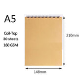 Professional Sketchbook – Thick 160GSM Paper, Spiral Bound, Ideal for Art, Drawing, and Watercolor